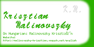 krisztian malinovszky business card